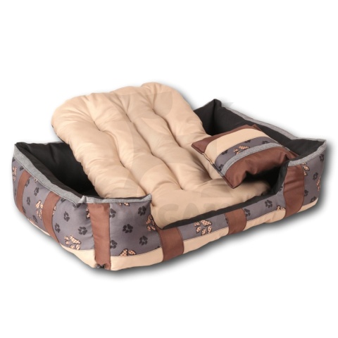 Posłanie, legowisko Klasyczne Materac + Poduszka PatchWork (MultiColor) 100x80cm XL