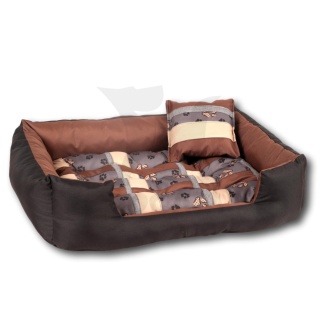 Posłanie, legowisko Klasyczne Materac + Poduszka PatchWork (MultiColor) 100x80cm XL