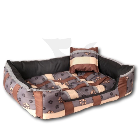 Posłanie, legowisko Klasyczne Materac + Poduszka PatchWork (MultiColor) 76x56cm M