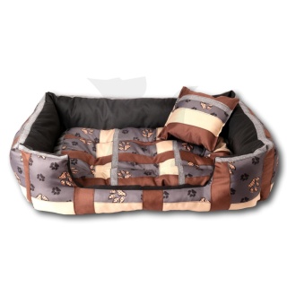 Posłanie, legowisko Klasyczne Materac + Poduszka PatchWork (MultiColor) 76x56cm M