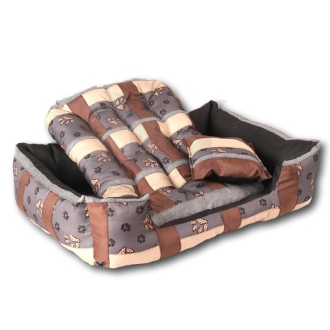 Posłanie, legowisko Klasyczne Materac + Poduszka PatchWork (MultiColor) 76x56cm M