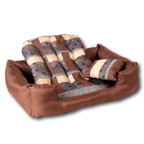 Posłanie, legowisko Klasyczne Materac + Poduszka PatchWork (MultiColor) 70x50cm S