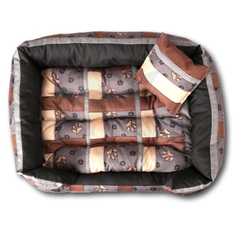 Posłanie, legowisko Klasyczne Materac + Poduszka PatchWork (MultiColor) 100x80cm XL