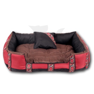 Posłanie, legowisko Klasyczne Materac + Poduszka PatchWork (MultiColor) 76x56cm M