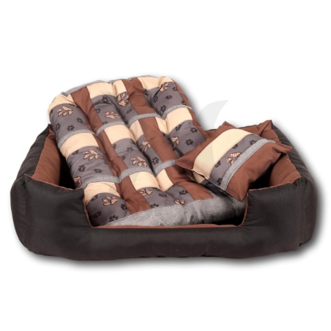 Posłanie, legowisko Klasyczne Materac + Poduszka PatchWork (MultiColor) 70x50cm S