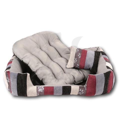 Posłanie, legowisko Klasyczne Materac + Poduszka PatchWork (MultiColor) 70x50cm S