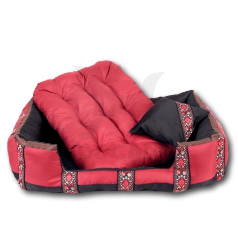 Posłanie, legowisko Klasyczne Materac + Poduszka PatchWork (MultiColor) 76x56cm M