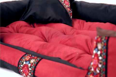 Posłanie, legowisko Klasyczne Materac + Poduszka PatchWork (MultiColor) 76x56cm M