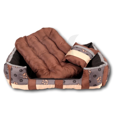 Posłanie, legowisko Klasyczne Materac + Poduszka PatchWork (MultiColor) 76x56cm M