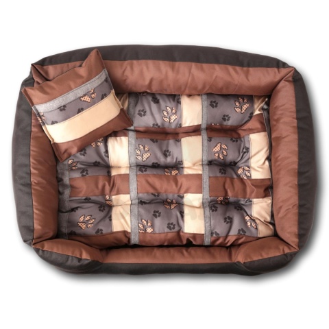 Posłanie, legowisko Klasyczne Materac + Poduszka PatchWork (MultiColor) 76x56cm M