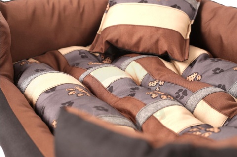 Posłanie, legowisko Klasyczne Materac + Poduszka PatchWork (MultiColor) 76x56cm M