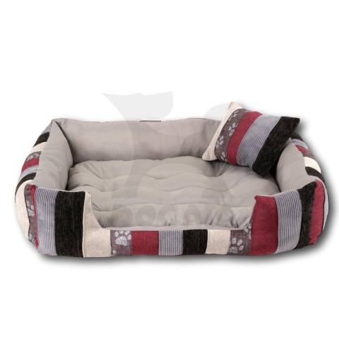 Posłanie, legowisko Klasyczne Materac + Poduszka PatchWork (MultiColor) 76x56cm M