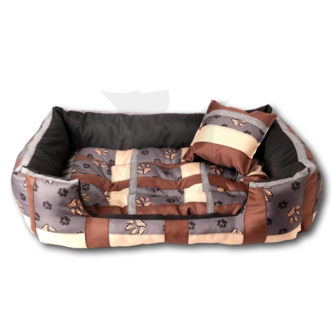 Posłanie, legowisko Klasyczne Materac + Poduszka PatchWork (MultiColor) 70x50cm S