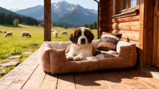 Posłanie, legowisko Klasyczne Materac + Poduszka PatchWork (MultiColor) 70x50cm S