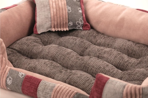 Posłanie, legowisko Klasyczne Materac + Poduszka PatchWork (MultiColor) 70x50cm S