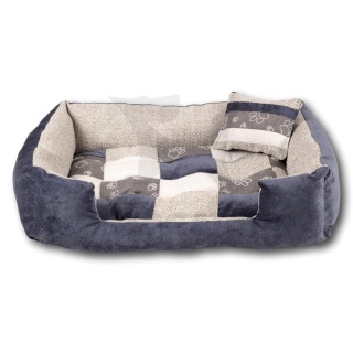 Posłanie, legowisko Klasyczne Materac + Poduszka PatchWork (MultiColor) 70x50cm S