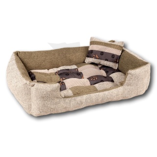 Posłanie, legowisko Klasyczne Materac + Poduszka PatchWork (MultiColor) 70x50cm S