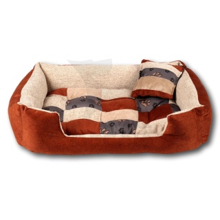 Posłanie, legowisko Klasyczne Materac + Poduszka PatchWork (MultiColor) 70x50cm S