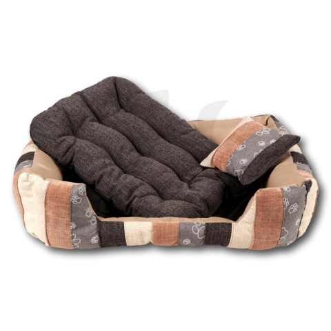 Posłanie, legowisko Klasyczne Materac + Poduszka PatchWork (MultiColor) 70x50cm S