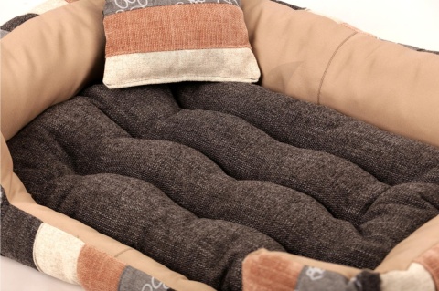 Posłanie, legowisko Klasyczne Materac + Poduszka PatchWork (MultiColor) 70x50cm S