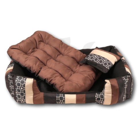 Posłanie, legowisko Klasyczne Materac + Poduszka PatchWork (MultiColor) 70x50cm S