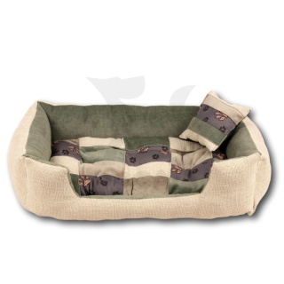 Posłanie, legowisko Klasyczne Materac + Poduszka PatchWork (MultiColor) 70x50cm S