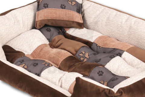 Posłanie, legowisko Klasyczne Materac + Poduszka PatchWork (MultiColor) 70x50cm S