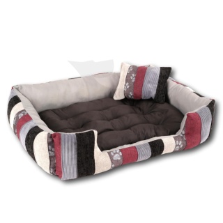 Posłanie, legowisko Klasyczne Materac + Poduszka PatchWork (MultiColor) 76x56cm M