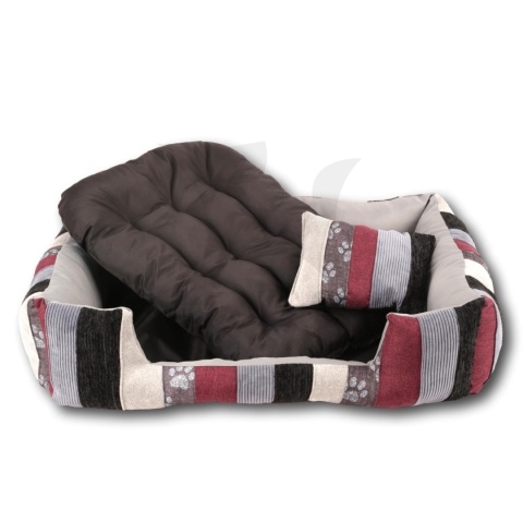 Posłanie, legowisko Klasyczne Materac + Poduszka PatchWork (MultiColor) 76x56cm M