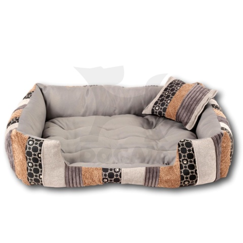 Posłanie, legowisko Klasyczne Materac + Poduszka PatchWork (MultiColor) 76x56cm. Tylko jedna sztuka.