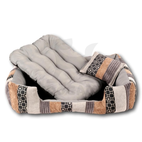 Posłanie, legowisko Klasyczne Materac + Poduszka PatchWork (MultiColor) 76x56cm. Tylko jedna sztuka.