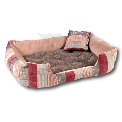 Posłanie, legowisko Klasyczne Materac + Poduszka PatchWork (MultiColor) 76x56cm M