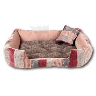 Posłanie, legowisko Klasyczne Materac + Poduszka PatchWork (MultiColor) 76x56cm M