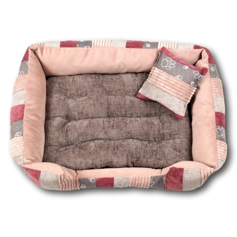 Posłanie, legowisko Klasyczne Materac + Poduszka PatchWork (MultiColor) 76x56cm M