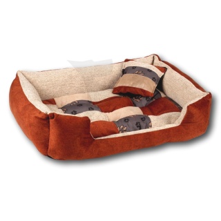 Posłanie, legowisko Klasyczne Materac + Poduszka PatchWork (MultiColor) 76x56cm M