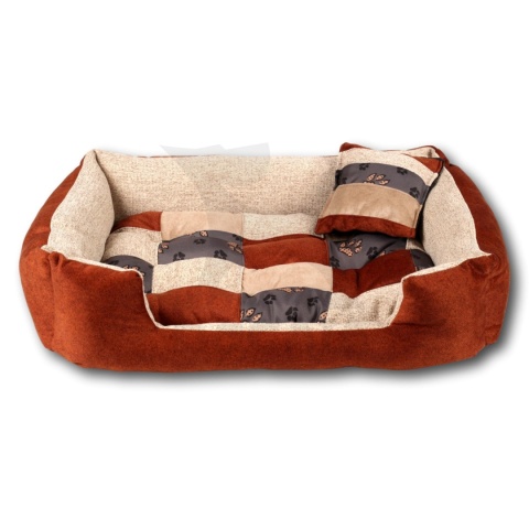 Posłanie, legowisko Klasyczne Materac + Poduszka PatchWork (MultiColor) 76x56cm M