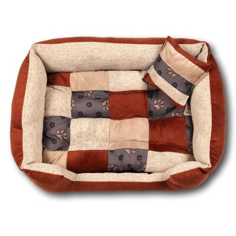 Posłanie, legowisko Klasyczne Materac + Poduszka PatchWork (MultiColor) 76x56cm M