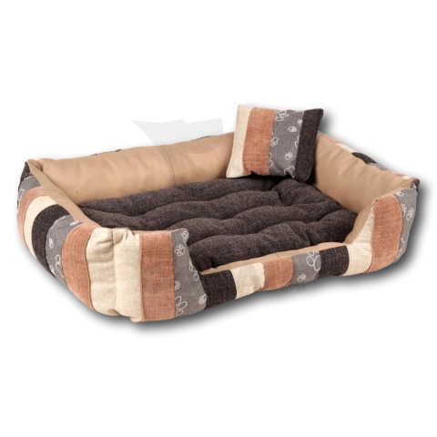 Posłanie, legowisko Klasyczne Materac + Poduszka PatchWork (MultiColor) 76x56cm M