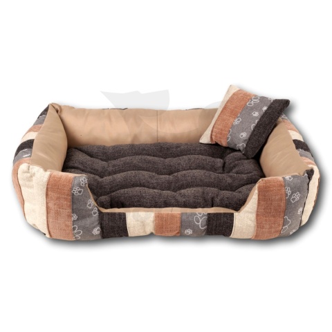 Posłanie, legowisko Klasyczne Materac + Poduszka PatchWork (MultiColor) 76x56cm M