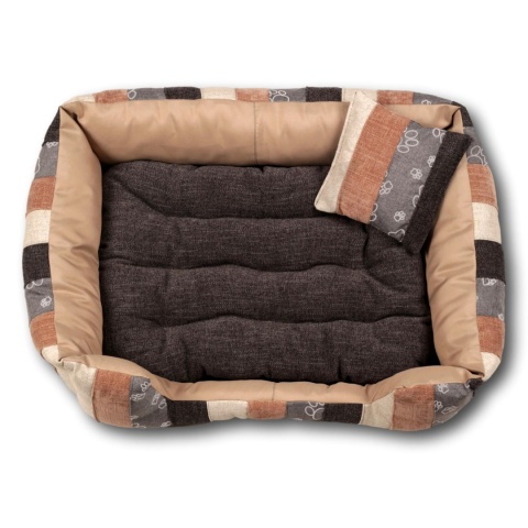 Posłanie, legowisko Klasyczne Materac + Poduszka PatchWork (MultiColor) 76x56cm M