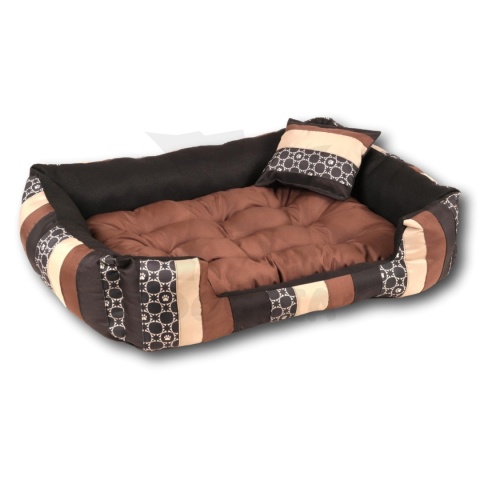 Posłanie, legowisko Klasyczne Materac + Poduszka PatchWork (MultiColor) 76x56cm M