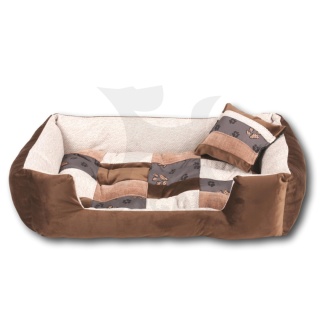 Posłanie, legowisko Klasyczne Materac + Poduszka PatchWork (MultiColor) 76x56cm M