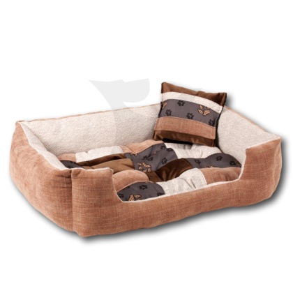 Posłanie, legowisko Klasyczne Materac + Poduszka PatchWork (MultiColor) 76x56cm M