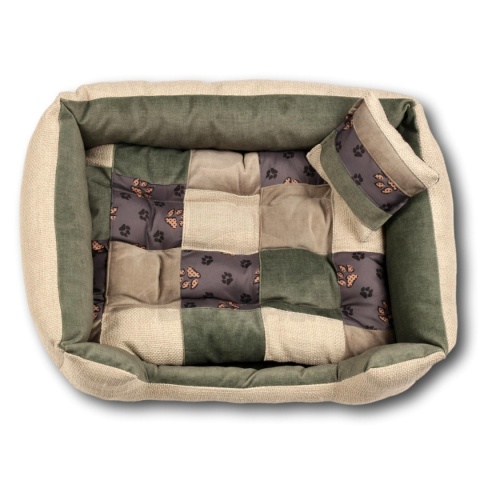 Posłanie, legowisko Klasyczne Materac + Poduszka PatchWork (MultiColor) 76x56cm M