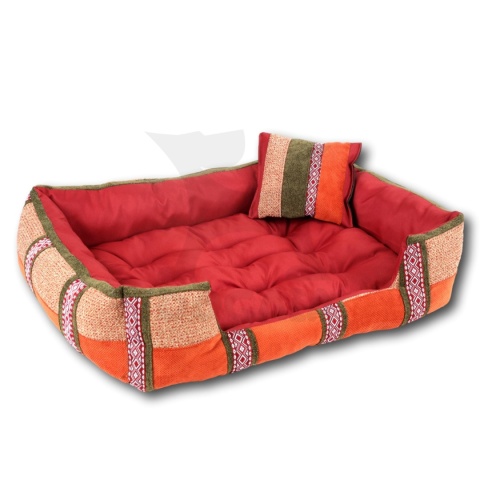 Posłanie, legowisko Klasyczne Materac + Poduszka PatchWork (MultiColor) 76x56cm. Tylko jedna sztuka.