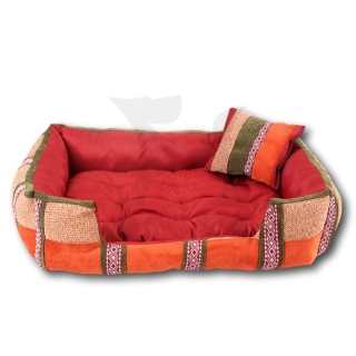 Posłanie, legowisko Klasyczne Materac + Poduszka PatchWork (MultiColor) 76x56cm. Tylko jedna sztuka.