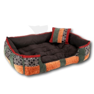 Posłanie, legowisko Klasyczne Materac + Poduszka PatchWork (MultiColor) 76x56cm. Tylko jedna sztuka.