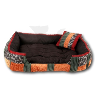 Posłanie, legowisko Klasyczne Materac + Poduszka PatchWork (MultiColor) 76x56cm. Tylko jedna sztuka.