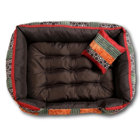 Posłanie, legowisko Klasyczne Materac + Poduszka PatchWork (MultiColor) 76x56cm. Tylko jedna sztuka.