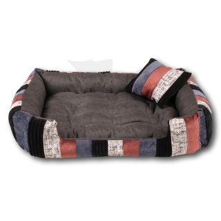 Posłanie, legowisko Klasyczne Materac + Poduszka PatchWork (MultiColor) 76x56cm. Tylko jedna sztuka.